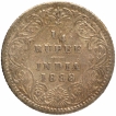 Silver Quarter Rupee Coin of Victoria Empress of Bombay Mint of 1888.