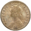 Silver Quarter Rupee Coin of Victoria Empress of Bombay Mint of 1888.