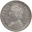 Silver Quarter Rupee Coin of Victoria Empress of Calcutta Mint of 1889.