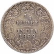 Silver Qurter Rupee Coin of Victoria Empress of Bombay MInt of 1889.