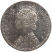 Silver Quarter Rupee Coin of Victoria Empress of Bombay Mint of 1890.