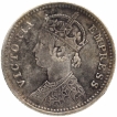 Silver Quarter Rupee Coin of Victoria Empress of Calcutta Mint of 1893.