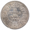 Silver Quarter Rupee Coin of Victoria Empress of Calcutta Mint of 1893.