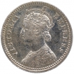 Silver Quarter Rupee Coin of Victoria Empress of Calcutta Mint of 1893.