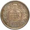 Silver Quarter Rupee Coin of King George V of Calcutta Mint of 1913.