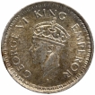 Silver Quarter Rupee Coin of King George VI of Bombay Mint of 1944.