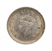 Silver Quarter Rupee Coin of King George VI of Bombay Mint of 1944.