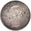 Silver Half Rupee Coin of Victoria Queen of Calcutta Mint of 1840.