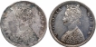 Silver Half Rupee Coins of Victoria Queen of Madras Mint of 1862.