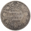 Silver Half Rupee Coin of Victoria Empress of Bombay Mint of 1888.