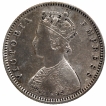 Silver Half Rupee Coin of Victoria Empress of Bombay Mint of 1888.