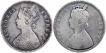 Silver Half Rupee Coins of Victoria Empress of Bombay Mint of 1898.