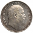 Silver Half Rupee Coin of King Edward VII of Calcutta Mint of 1909.