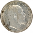 Silver Half Rupee Coin of King Edward VII of Calcutta Mint of 1910.