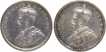 Silver Half Rupee Coins of King George V of Calcutta and Bombay Mint of 1912.