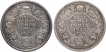 Silver Half Rupee Coins of King George V of Calcutta and Bombay Mint of 1922.