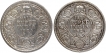 Silver Half Rupee Coins of King George V of Calcutta and Bombay Mint of 1924.