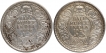 Silver Half Rupee Coins of King George V of Calcutta and Bombay Mint of 1926.