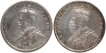 Silver Half Rupee Coins of King George V of Calcutta and Bombay Mint of 1926.