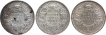 Silver Half Rupee Coins of King George VI of Lahore Mint of 1945.