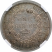 Silver One Rupee Coin of Victoria Queen of Bombay Mint of 1840.