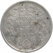 Silver One Rupee Coin of Victoria Queen of Calcutta Mint of 1862.