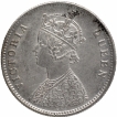 Silver One Rupee Coin of Victoria Queen of Calcutta Mint of 1862.