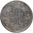 Silver One Rupee Coin of Victoria Queen of Calcutta Mint of 1862.