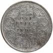 Silver One Rupee Coin of Victoria Queen of  Calcutta Mint of 1862.