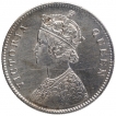 Silver One Rupee Coin of Victoria Queen of Calcutta Mint of 1862.