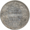 Silver One Rupee Coin of Victoria Queen of Calcutta Mint of 1862.