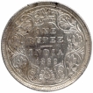 Silver One Rupee Coin of Victoria Queen of Madras Mint of 1862.