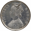 Silver One Rupee Coin of Victoria Queen of Bombay Mint of 1862.