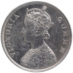 Silver One Rupee Coin of Victoria Queen of Bombay Mint of 1862.