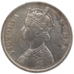 Silver One Rupee Coin of Victoria Queen of Bombay MInt of 1862.