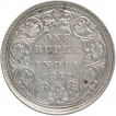 Silver One Rupee Coin of Victoria Queen of Bombay Mint of 1862.