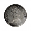 Silver One Rupee Coin of Victoria Queen of Bombay Mint of 1862.