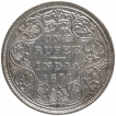 Silver One Rupee Coin of Victoria Queen of Bombay Mint of 1874.