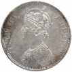 Silver One Rupee Coin of Victoria Empress of Bombay Mint of 1879.