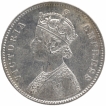 Silver One Rupee Coin of Victoria Empress of Calcutta Mint of 1882.