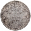 Silver One Rupee Coin of Victoria Empress of Bombay Mint of 1883.