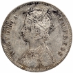 Silver One Rupee Coin of Victoria Empress of Calcutta Mint of 1884.