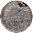 Silver One Rupee Coin of Victoria Empress of Bombay Mint of 1884.