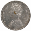 Silver One Rupee Coin of Victoria Empress of Bombay Mint of 1884.