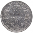 Silver One Rupee Coin of Victoria Empress of Calcutta Mint of 1885.