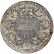 Silver One Rupee Coin of Victoria Empress of Bombay Mint of 1885.