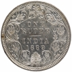 Silver One Rupee Coin of Victoria Empress of Bombay Mint of 1889.