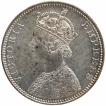 Silver One Rupee Coin of Victoria Empress of Bombay Mint of 1889.