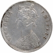 Silver One Rupee Coin of Victoria Empress of Calcutta Mint of 1898.