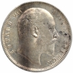 Silver One Rupee Coin of King Edward VII of Calcutta Mint of 1909.